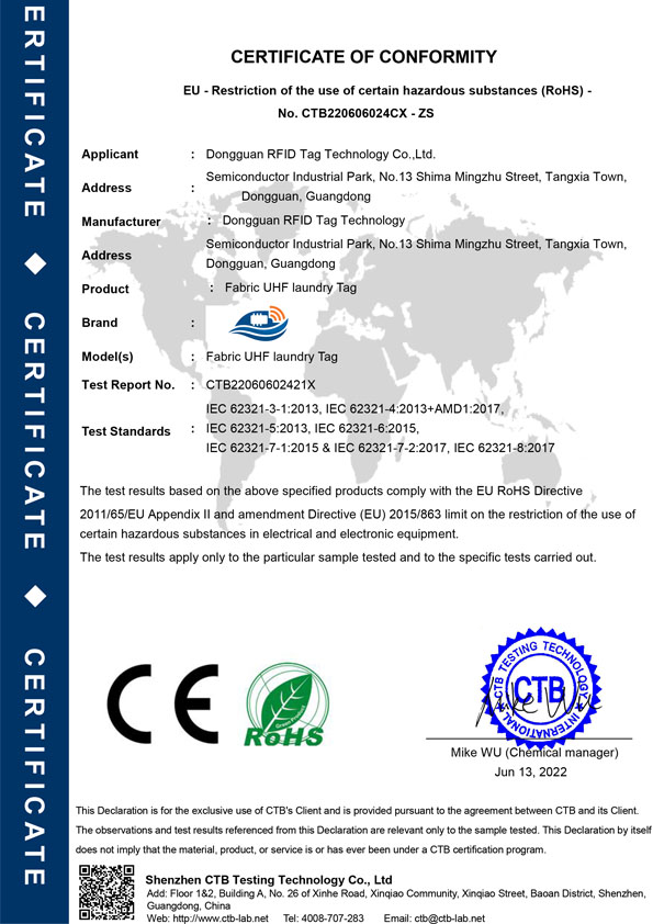 CE ROHS Certificate